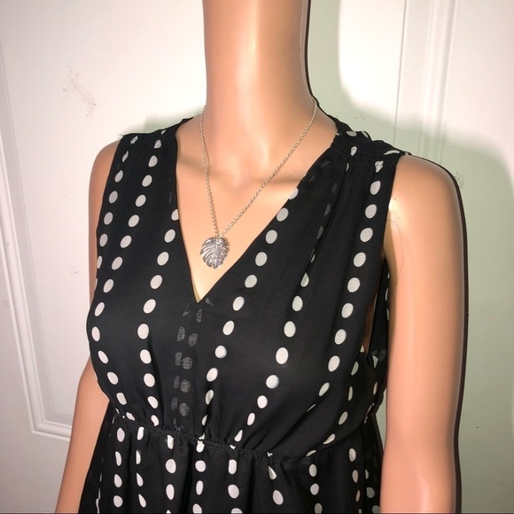 Apt 9 Sheer Midi Dress with Polka Dots Size 10 - Picture 6 of 9